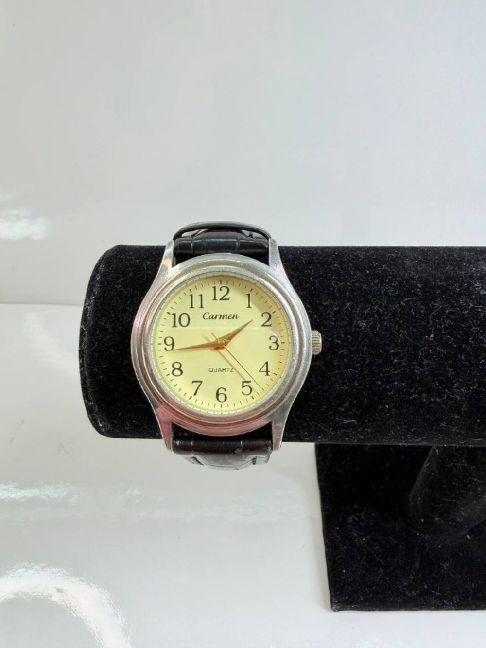 Carmen Classic Quartz Watch with Genuine Alligator Leather Strap